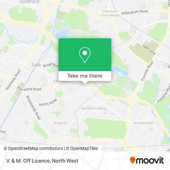 V. & M. Off Licence map