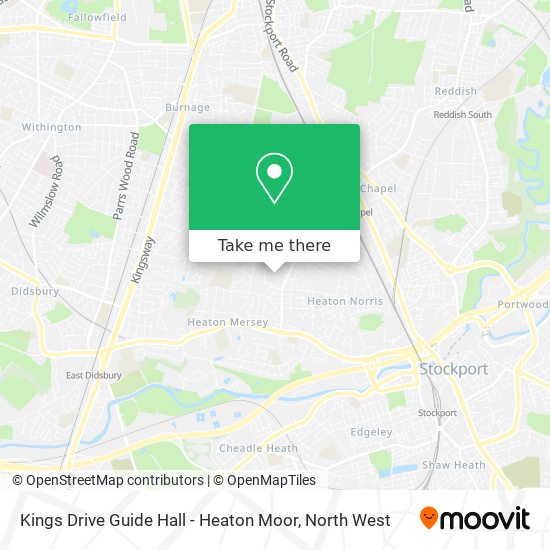 Kings Drive Guide Hall - Heaton Moor map