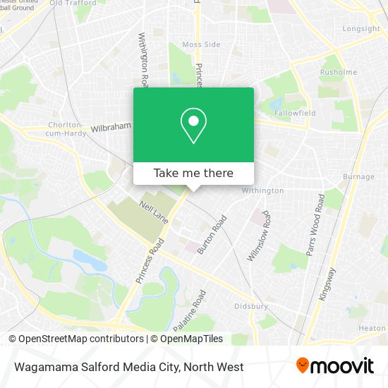 Wagamama Salford Media City map