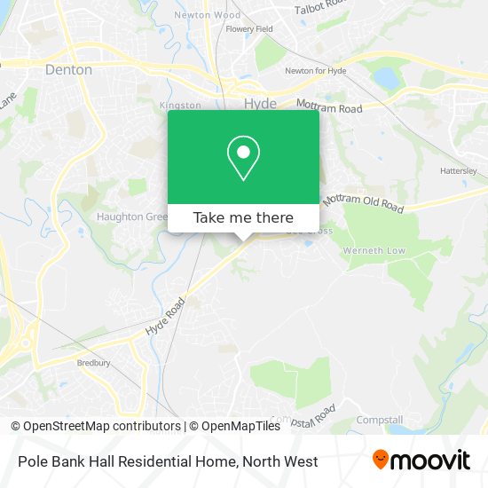 Pole Bank Hall Residential Home map