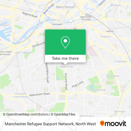 Manchester Refugee Support Network map