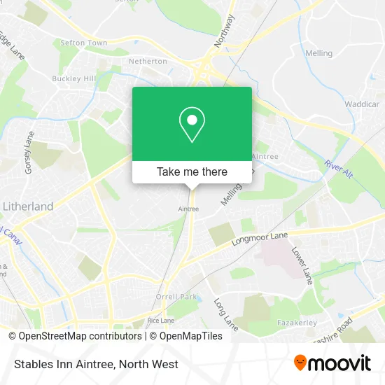 Stables Inn Aintree map