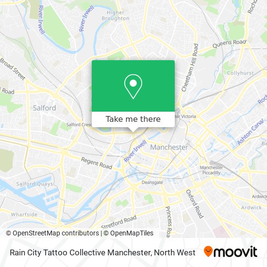 Rain City Tattoo Collective Manchester map