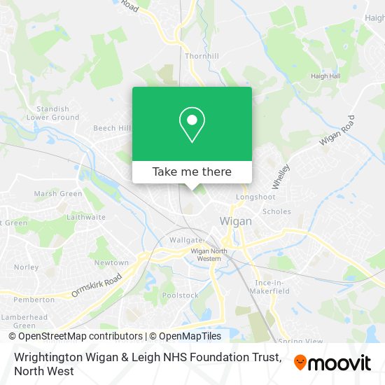 Wrightington Wigan & Leigh NHS Foundation Trust map