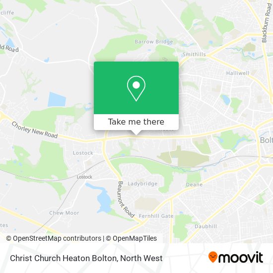 Christ Church Heaton Bolton map