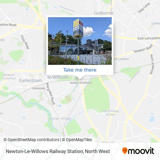Newton-Le-Willows Railway Station map