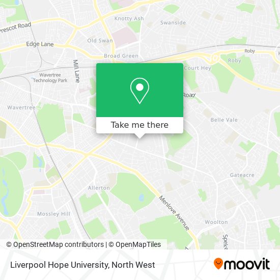 Liverpool Hope University map