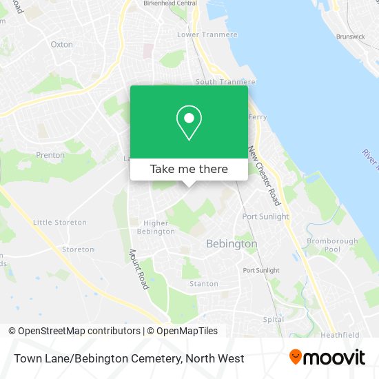 Town Lane/Bebington Cemetery map