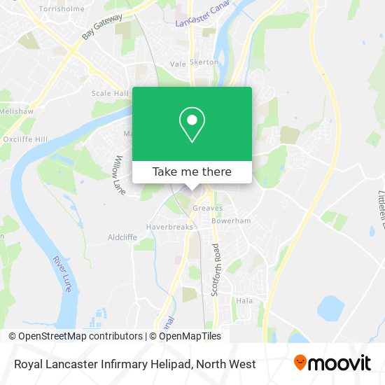 Royal Lancaster Infirmary Helipad map