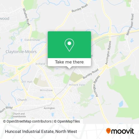 Huncoat Industrial Estate map