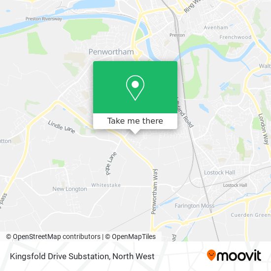 How to get to Kingsfold Drive Substation in Penwortham by Bus or Train?