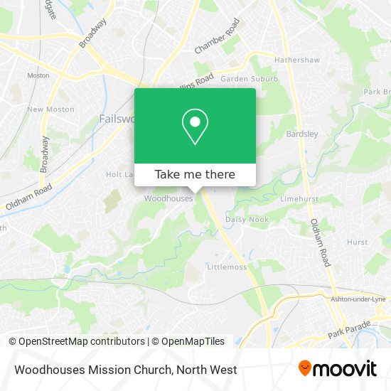 Woodhouses Mission Church map