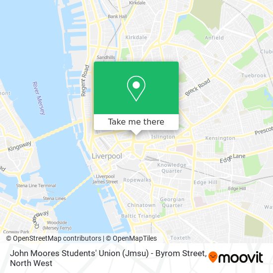John Moores Students' Union (Jmsu) - Byrom Street map