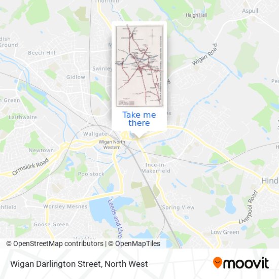 Wigan Darlington Street map