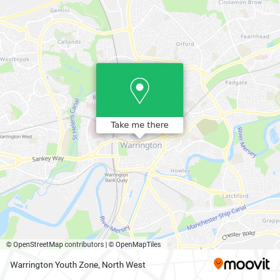 Warrington Youth Zone map