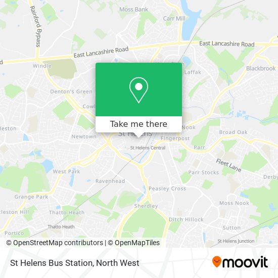 St Helens Bus Station map