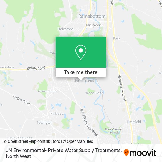 JN Environmental- Private Water Supply Treatments map