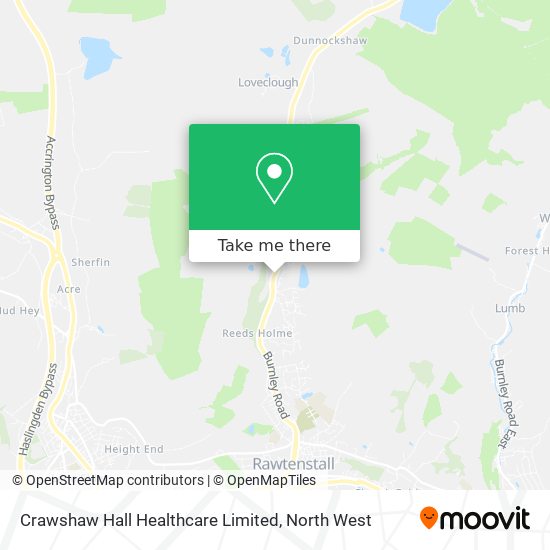 Crawshaw Hall Healthcare Limited map
