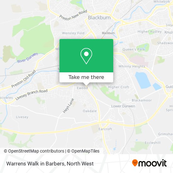 Warrens Walk in Barbers map