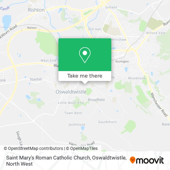 Saint Mary's Roman Catholic Church, Oswaldtwistle map