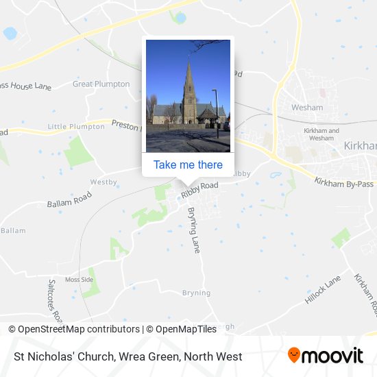 St Nicholas' Church, Wrea Green map