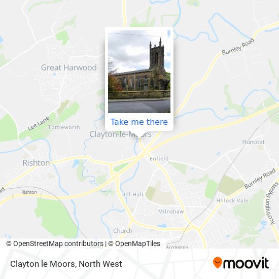 Clayton le Moors map
