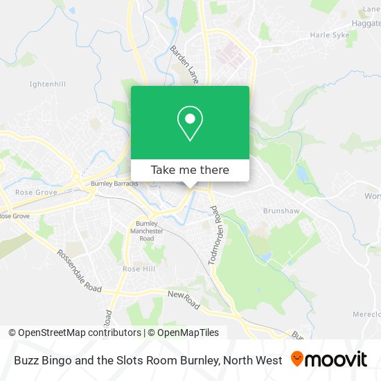 Buzz Bingo and the Slots Room Burnley map