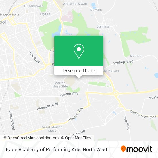 Fylde Academy of Performing Arts map