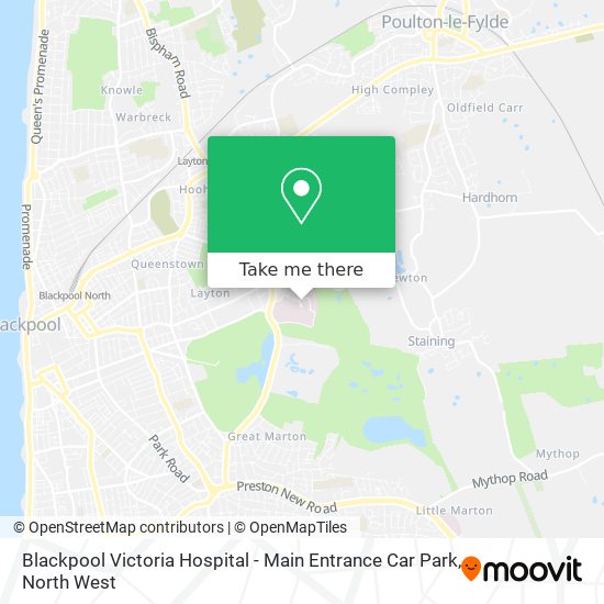 Blackpool Victoria Hospital - Main Entrance Car Park map