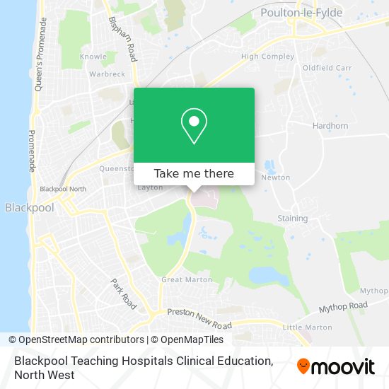 Blackpool Teaching Hospitals Clinical Education map