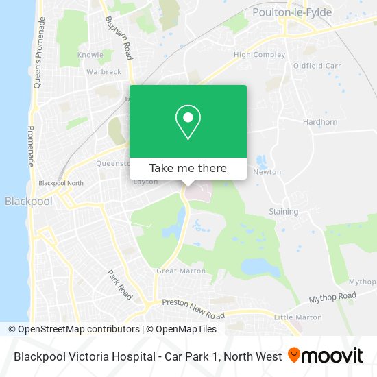 Blackpool Victoria Hospital - Car Park 1 map