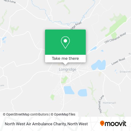 North West Air Ambulance Charity map
