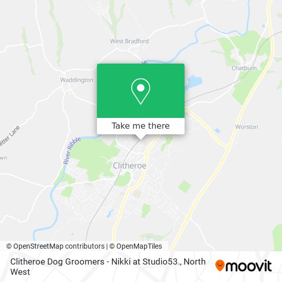 Clitheroe Dog Groomers - Nikki at Studio53. map
