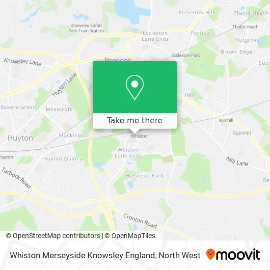 Whiston Merseyside Knowsley England map
