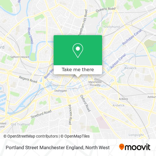 Portland Street Manchester England map