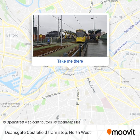 Deansgate Castlefield tram stop map