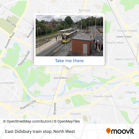 East Didsbury tram stop map