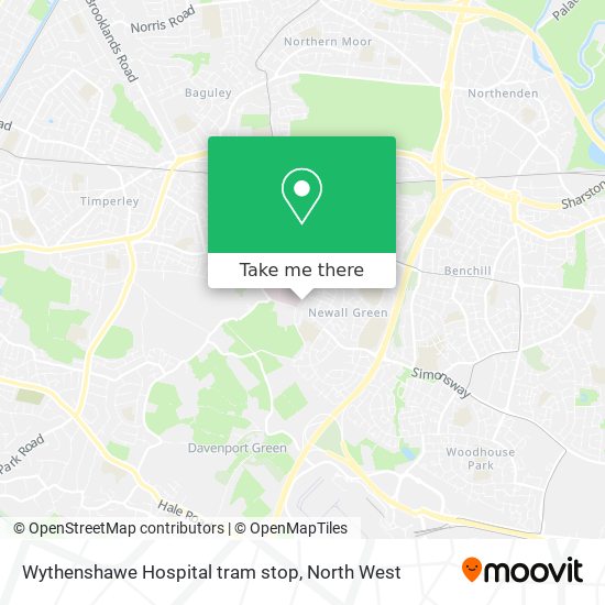 Wythenshawe Hospital tram stop map