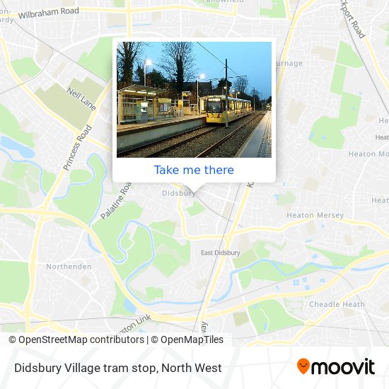 Didsbury Village tram stop map