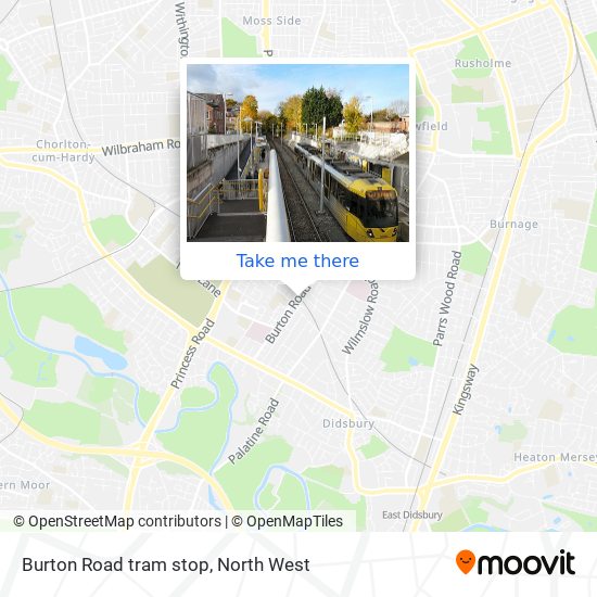 Burton Road tram stop map
