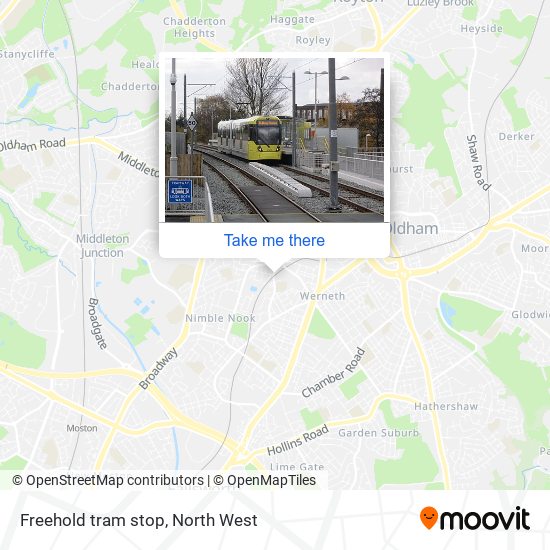 Freehold tram stop map