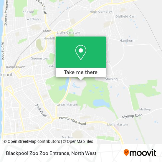 Blackpool Zoo Zoo Entrance map