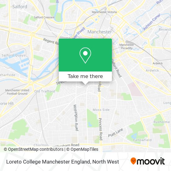 Loreto College Manchester England map