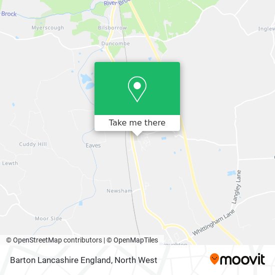 Barton Lancashire England map