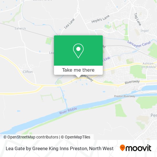 Lea Gate by Greene King Inns Preston map