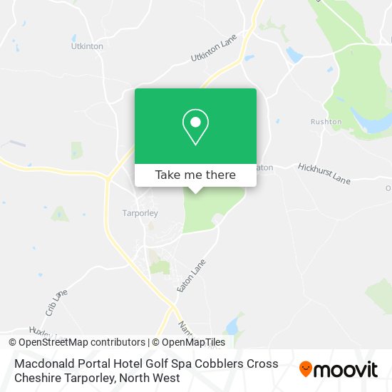 Macdonald Portal Hotel Golf Spa Cobblers Cross Cheshire Tarporley map