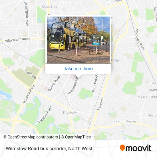 How to get to Wilmslow Road bus corridor in Manchester by bus, light