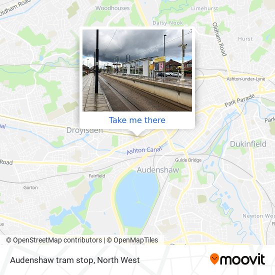 Audenshaw tram stop map