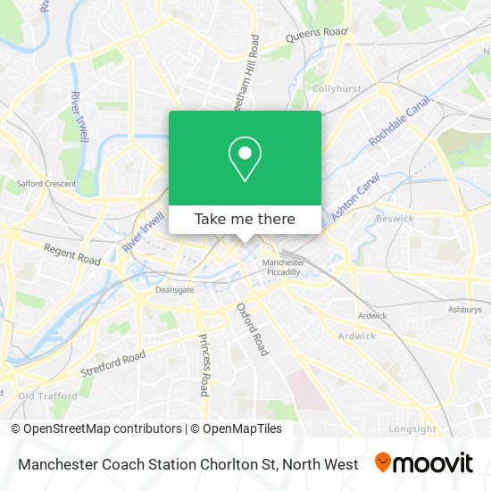 Manchester Coach Station Chorlton St map