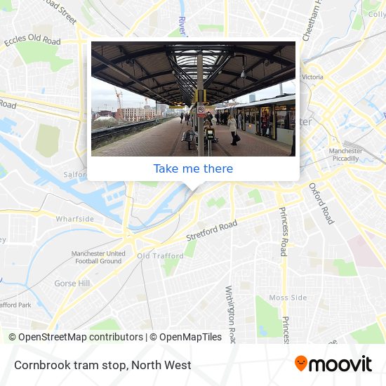 Cornbrook tram stop map